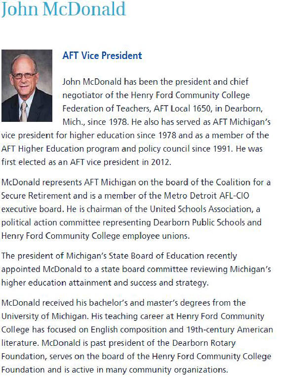 John McDonal AFT Vice President